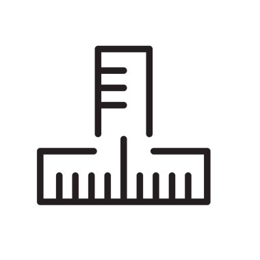 Cetvel simge vektör izole beyaz arka plan, cetvel işareti, lin