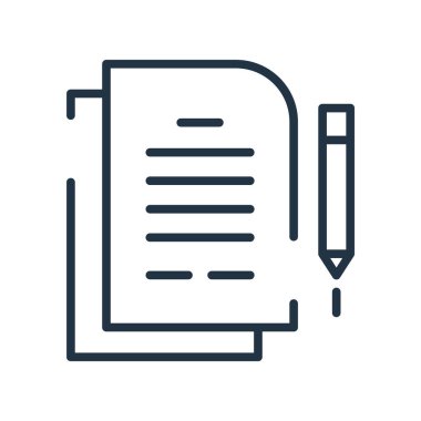 Beyaz arka plan üzerinde sözleşme işareti izole sözleşme simge vektör