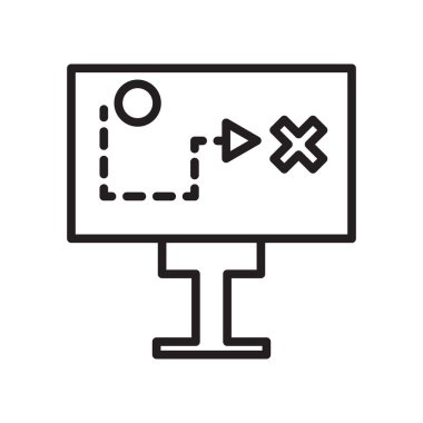 Beyaz arka plan üzerinde strateji işareti izole strateji simge vektör