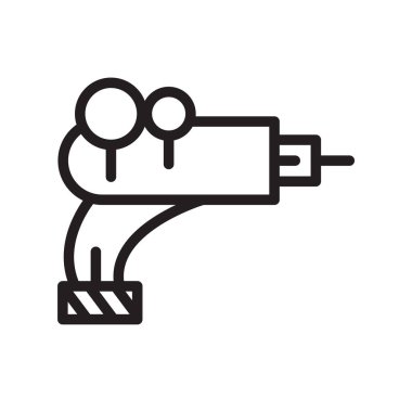 Beyaz arka plan üzerinde delici işareti izole delici simge vektör ,