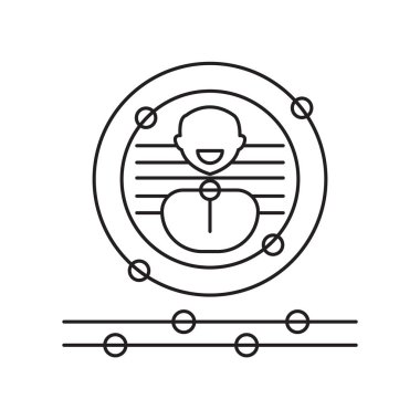 Beyaz arka plan üzerinde biyometrik izole Biyometri simge vektör 