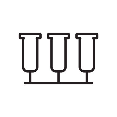 Beyaz arka plan üzerinde Test tüpü sı izole tüp simge vektör