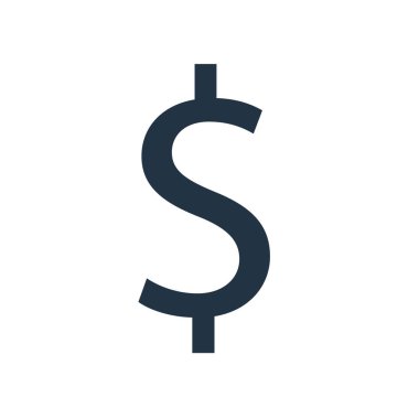 Beyaz arka plan üzerinde doları s izole doları sembol simge vektör