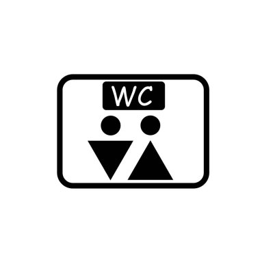 Beyaz arka plan üzerinde Wc şeffaf işareti izole Wc simge vektör