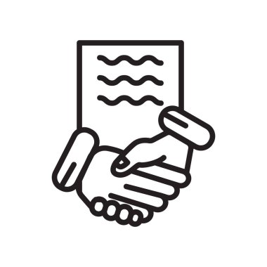 Beyaz arka plan üzerinde sözleşme işareti izole sözleşme simge vektör