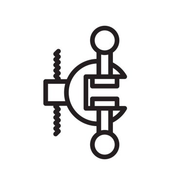 Simge vektör izole beyaz arka plan, kelepçe işareti, lin kelepçe