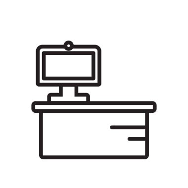 Beyaz arka plan üzerinde Danışma işareti izole Resepsiyon simge vektör