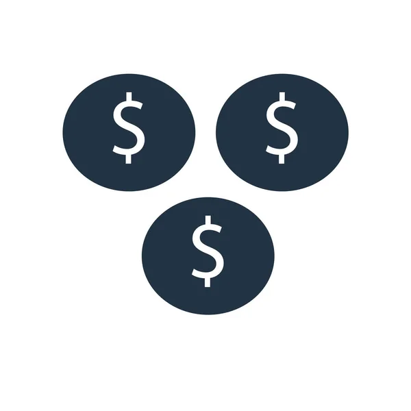 Munt pictogram vector geïsoleerd op een witte achtergrond, munt teken — Stockvector