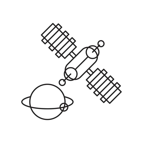 Vettore icona satellitare isolato su sfondo bianco, Satellite si — Vettoriale Stock