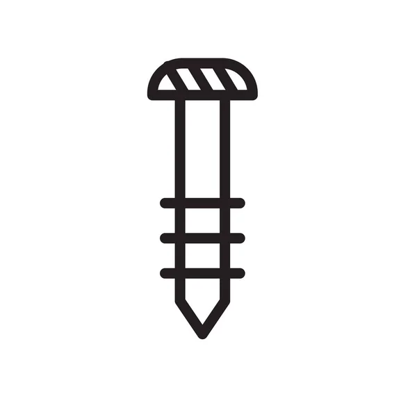 Tornillo icono vector aislado sobre fondo blanco, Tornillo signo, lin — Vector de stock