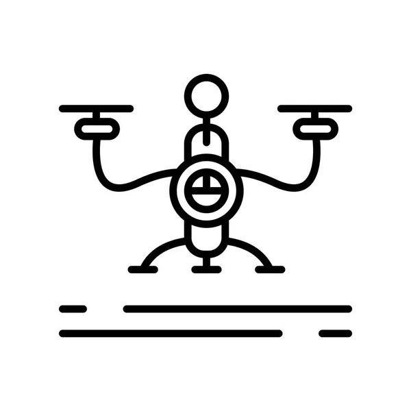 Drohnen-Icon-Vektor isoliert auf weißem Hintergrund, Drohnen-Zeichen, lin — Stockvektor