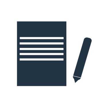 Beyaz arka plan üzerinde sözleşme işareti izole sözleşme simge vektör