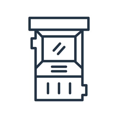 Atm simge vektör izole beyaz arka plan, Atm işareti, satırın sy