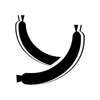 Beyaz arka plan, sosis şeffaf işareti, gıda sembolleri izole sosis simge vektör