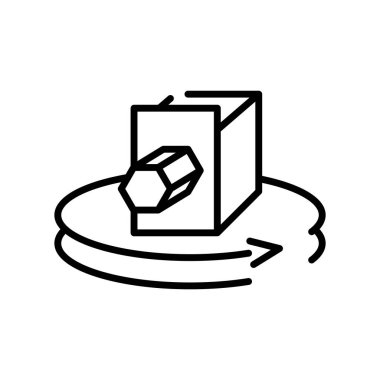 3d simge vektör izole beyaz arka plan, 3d işareti, çizgi symb