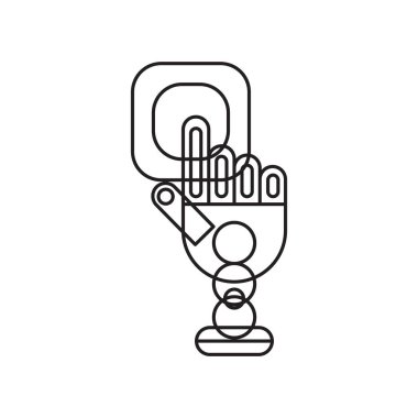 Beyaz arka plan üzerinde dokunun saydam işareti izole simge vektör dokunun