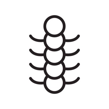 Solucanlar simge vektör beyaz arka plan üzerinde solucan işareti, lin izole