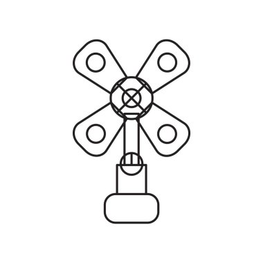Beyaz arka plan üzerinde yel değirmeni şeffaf işareti izole yel değirmeni simge vektör