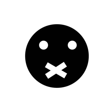 Beyaz arka plan üzerinde sessizlik şeffaf işareti izole sessizlik simge vektör