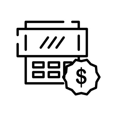 Vergi simge vektör beyaz arka plan üzerinde vergi işareti, lin izole