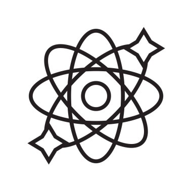 Fizik fizik simge vektör, beyaz arka plan üzerinde izole işareti