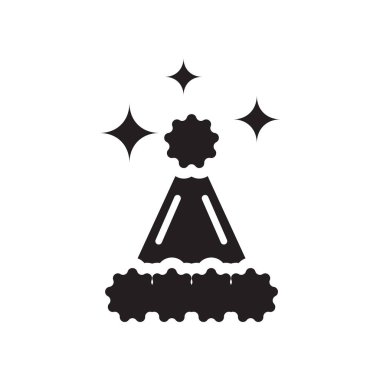 Beyaz arka plan, şapkası şeffaf işareti, kutlama sembollerin izole şapka simge vektör