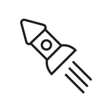 Beyaz arka plan üzerinde uzay gemisi izole uzay gemisi simge vektör 