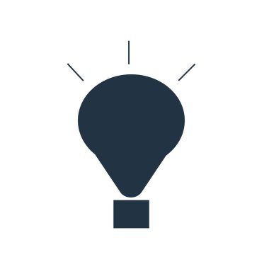 Beyaz arka plan üzerinde ampul şeffaf işareti izole ampul simge vektör