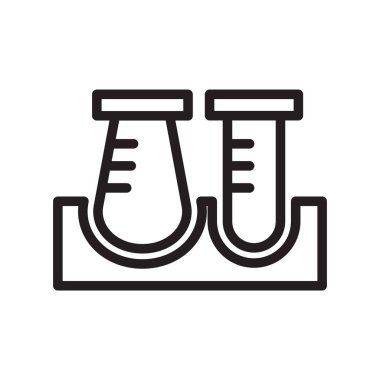 Beyaz arka plan üzerinde Test tüpleri izole test tüpleri simge vektör 