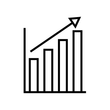 Beyaz arka plan üzerinde çubuk grafik sı izole çubuk grafik simge vektör