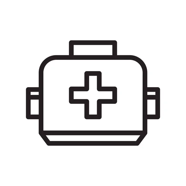 Vector de icono de caja de primeros auxilios aislado sobre fondo blanco, First ai — Vector de stock