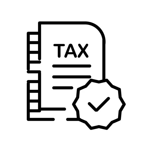Ícone fiscal vetor isolado no fundo branco, sinal de imposto, linha sy — Vetor de Stock