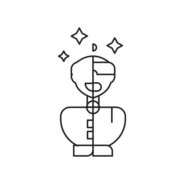 Vetor de ícone humanóide isolado no fundo branco, sinal humanóide — Vetor de Stock