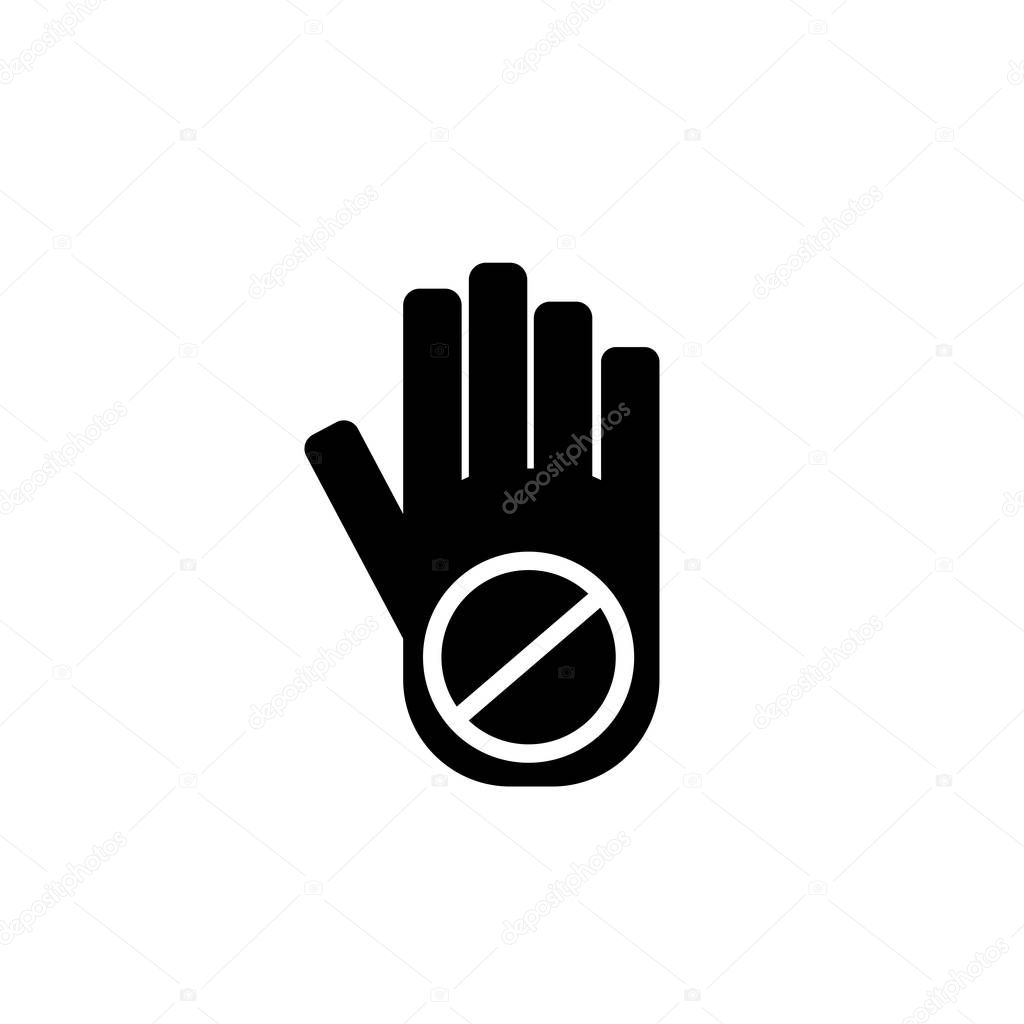 No touch icon vector isolated on white background, No touch transparent sign