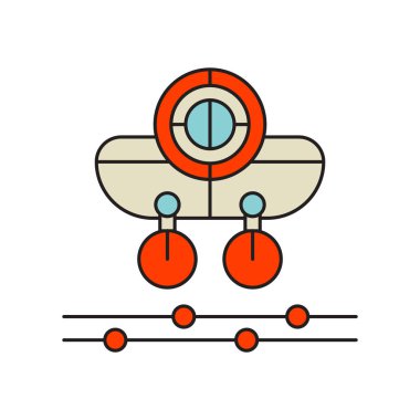 Beyaz arka plan, dron şeffaf işareti, teknoloji sembolleri izole dron simge vektör