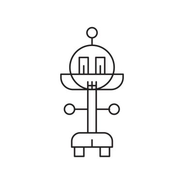 Beyaz arka plan üzerinde Robot şeffaf işareti izole robot simge vektör