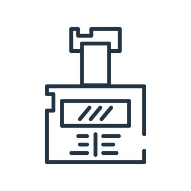 Beyaz arka plan üzerinde kimlik kartı işareti izole kimlik kartı simge vektör ,