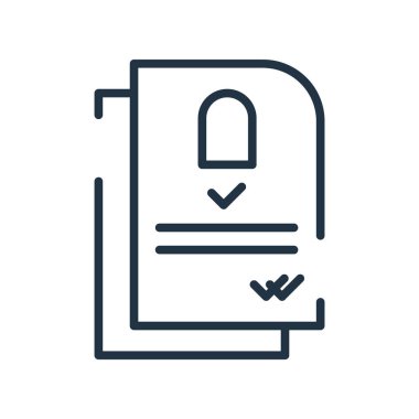 Beyaz arka plan üzerinde sözleşme işareti izole sözleşme simge vektör