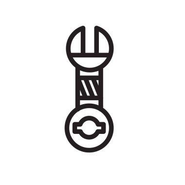 İngiliz anahtarı simgesini vektör izole beyaz arka plan, İngiliz anahtarı işareti, l