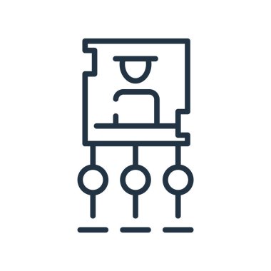 Beyaz arka plan üzerinde izole hiyerarşik yapısı simge vektör,