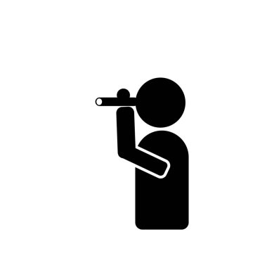 Dürbün işareti simge vektör beyaz zemin üzerine, dürbün işareti şeffaf işareti izole.