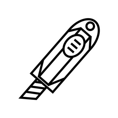 Beyaz arka plan üzerinde kesici şeffaf işareti izole kesici simge vektör