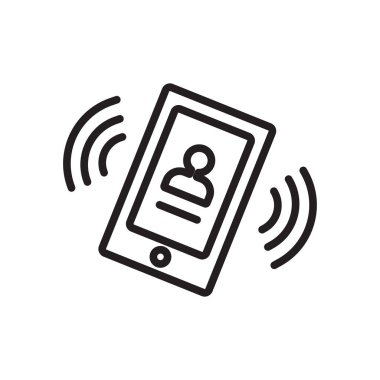 Beyaz arka plan üzerinde telefon görüşmesi izole telefon görüşmesi simge vektör 