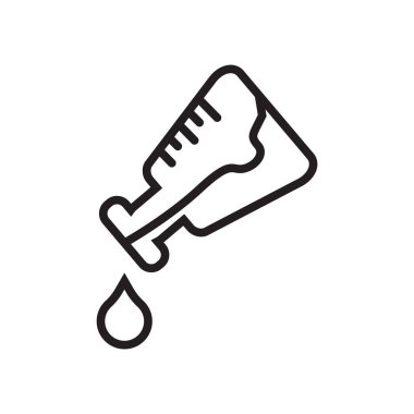 Beyaz arka plan üzerinde Flask işareti izole şişesi simge vektör