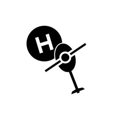 Beyaz arka plan üzerinde helikopter pisti şeffaf işareti izole helikopter pisti simge vektör