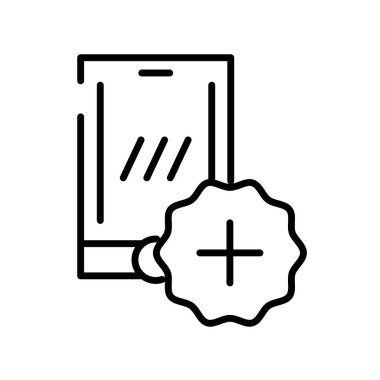 Beyaz arka plan üzerinde Smartphone izole Smartphone simge vektör 