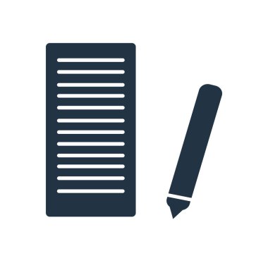 Not defteri simgesi vektör beyaz zemin üzerine, Not defteri izole işareti