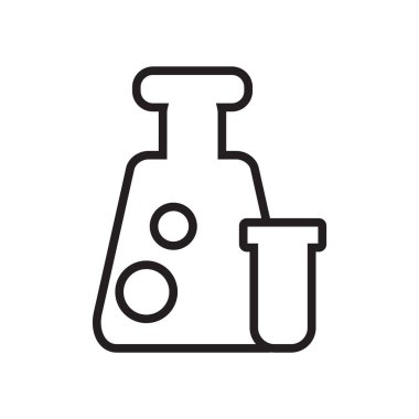 Beyaz arka plan üzerinde Test tüpü sı izole tüp simge vektör