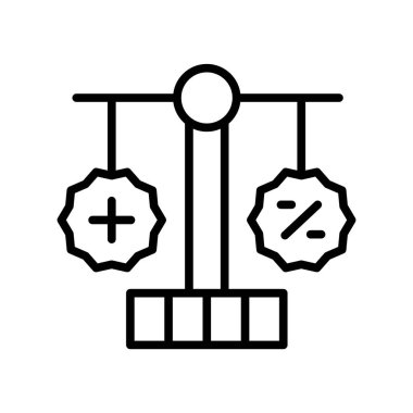 Beyaz arka plan üzerinde denge işareti izole denge simge vektör ,