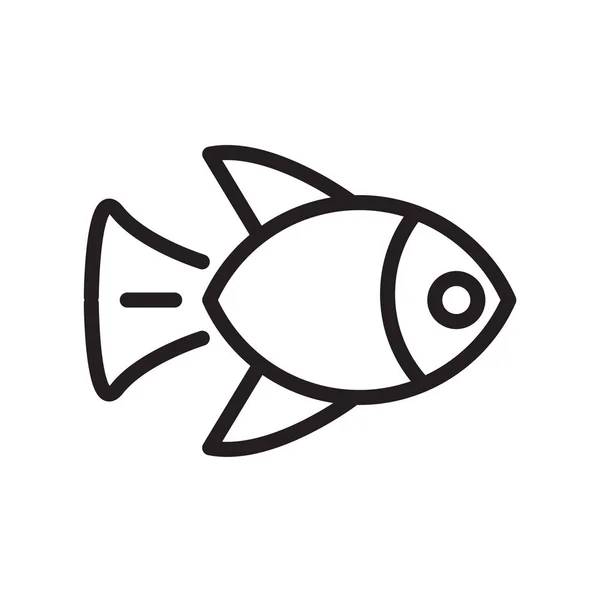 Balık simge vektör beyaz arka plan üzerinde balık işareti, hat izole — Stok Vektör